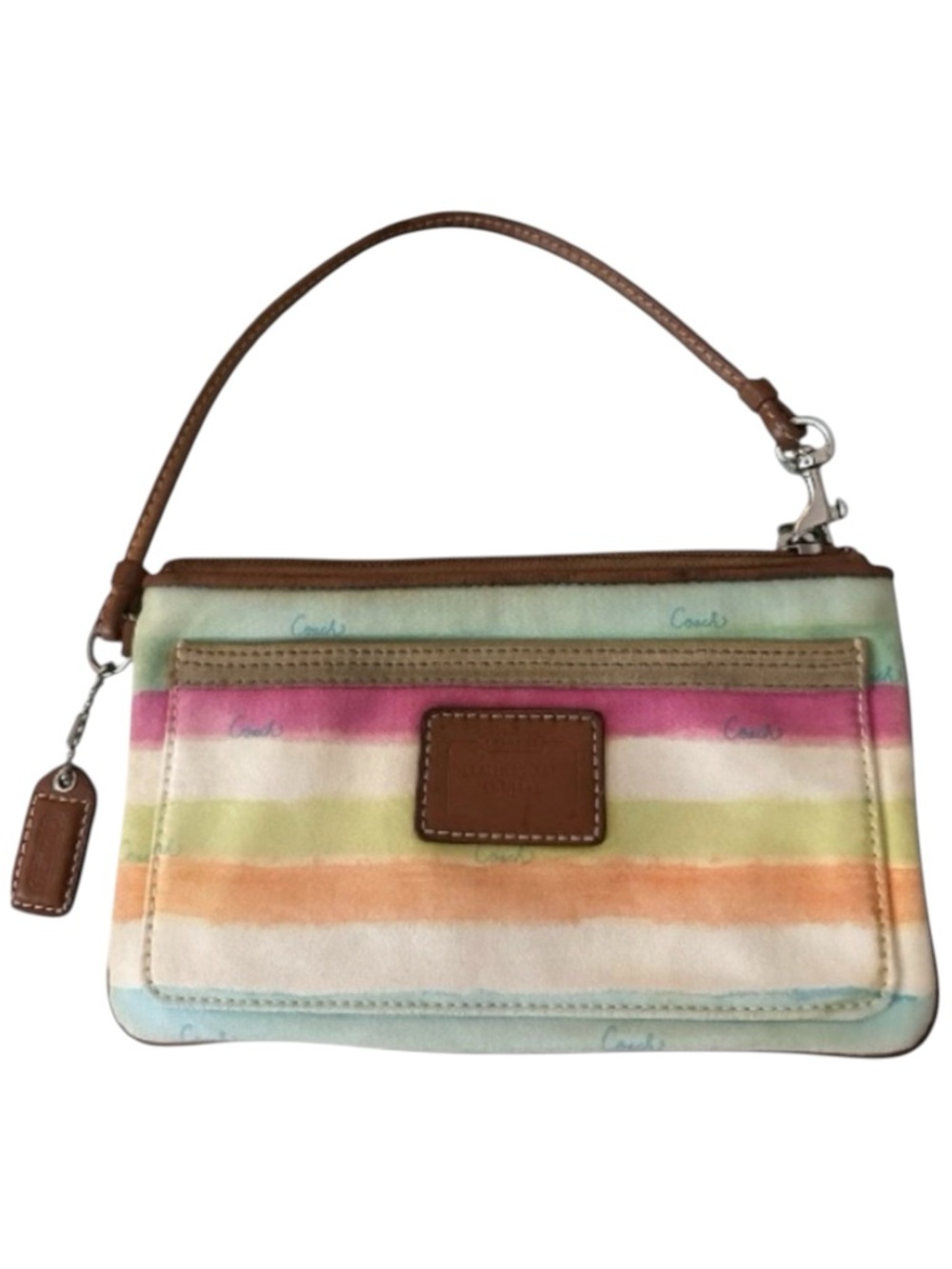Coach Hampton Watercolor Wristlet • Vintage Pastel Resort Pouch • Beach Vacation - Picture 2 of 16